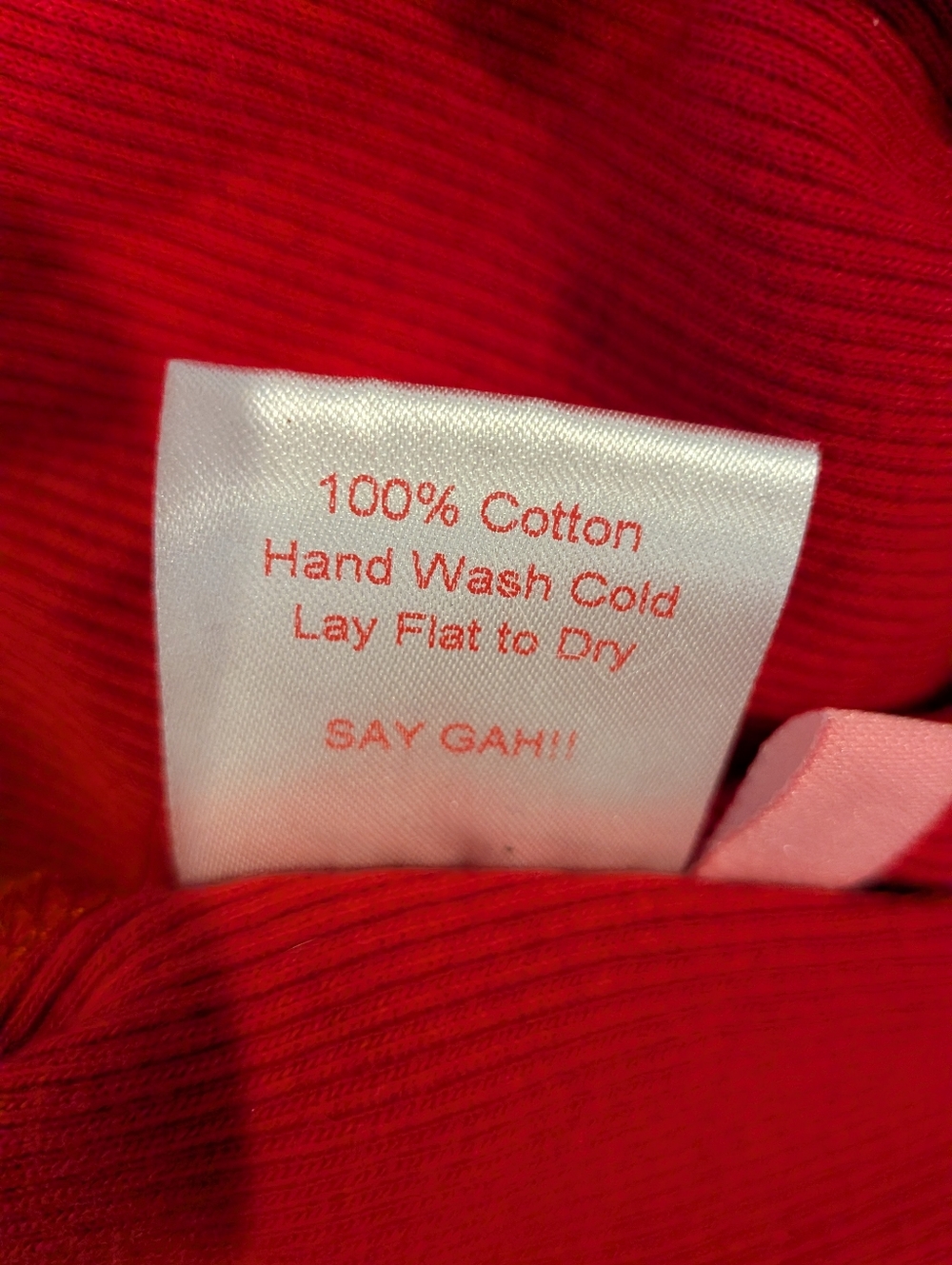 Lisa Says Gah Lucille Wrap Top Red Ribbed Long Sleeve Cropped Cotton Size M - Picture 15 of 15